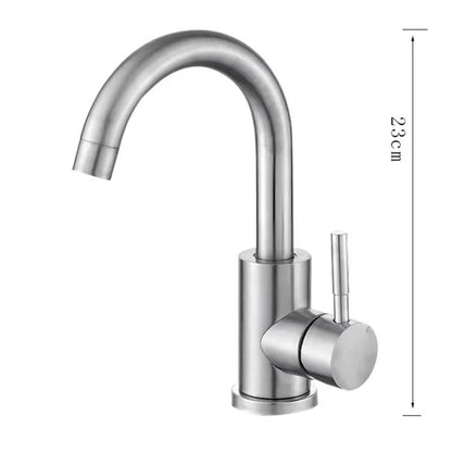 304 Stainless Steel Bathroom Basin Faucet  360 Rotating Hot And Cold Mixer Tap With Single Handle 4