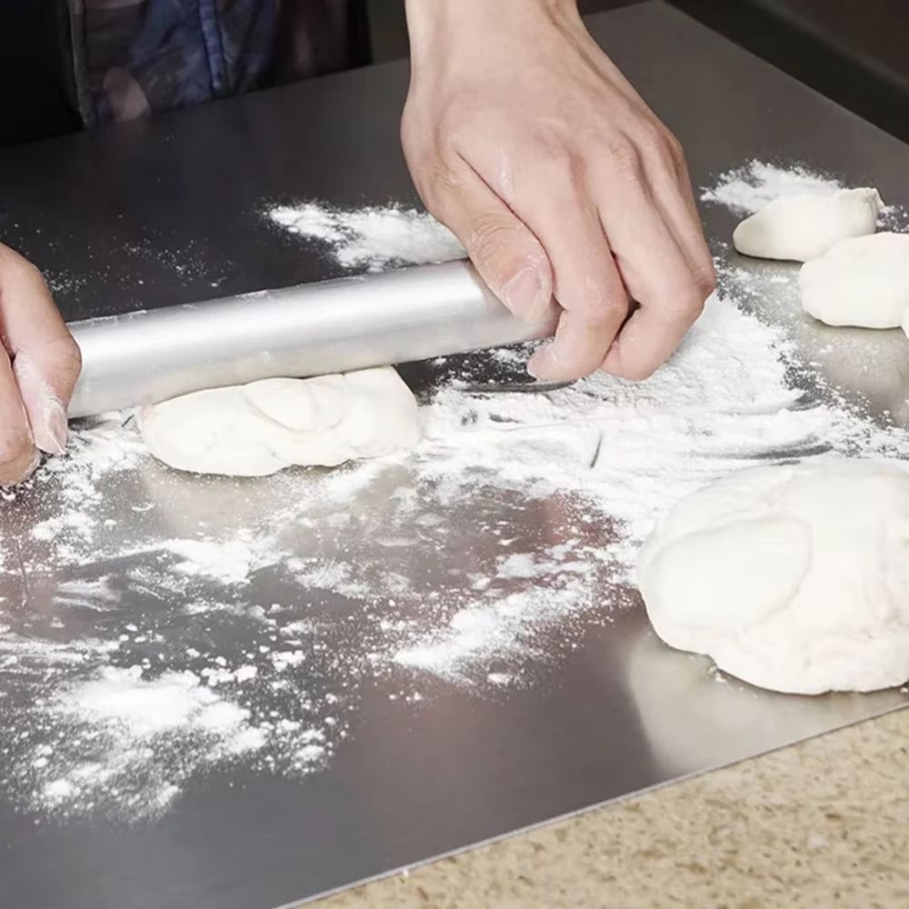 Large Stainless Steel Chopping Board  Double Panel Multifunctional Kitchen Cutting And Baking Board 1