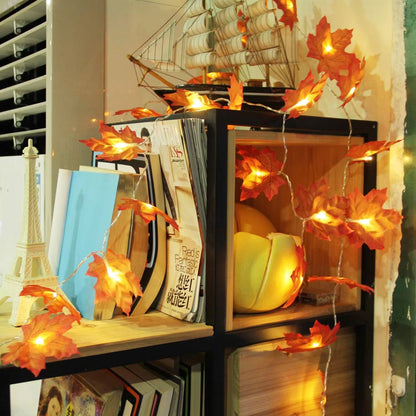 LED Maple Leaf String Lights  2M3M6M Artificial Leaf Garland Lantern For Christmas Halloween  Home  3