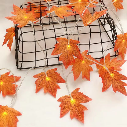 LED Maple Leaf String Lights  2M3M6M Artificial Leaf Garland Lantern For Christmas Halloween  Home  4
