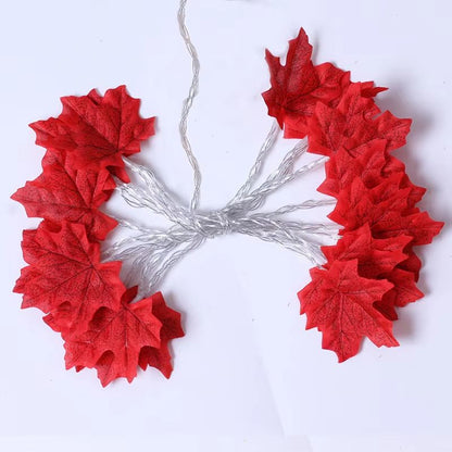 LED Maple Leaf String Lights  2M3M6M Artificial Leaf Garland Lantern For Christmas Halloween  Home  8