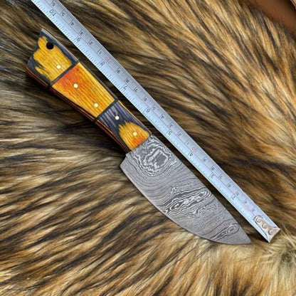 Handmade Twist Damascus Steel Chef Knife Set With Rosewood Handles 5