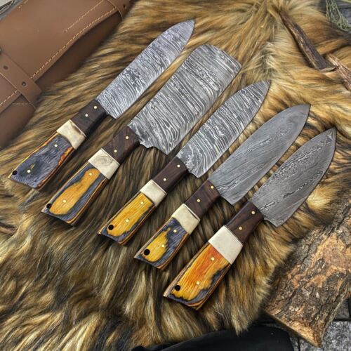 Custom Forged Damascus Chef Knives Set  9 To 13 Kitchen Tools 1