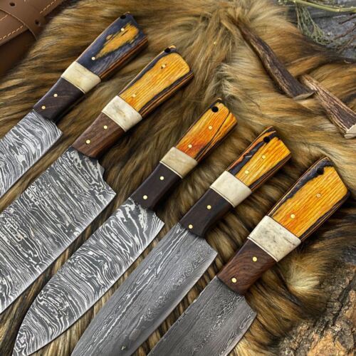 Custom Forged Damascus Chef Knives Set  9 To 13 Kitchen Tools 2