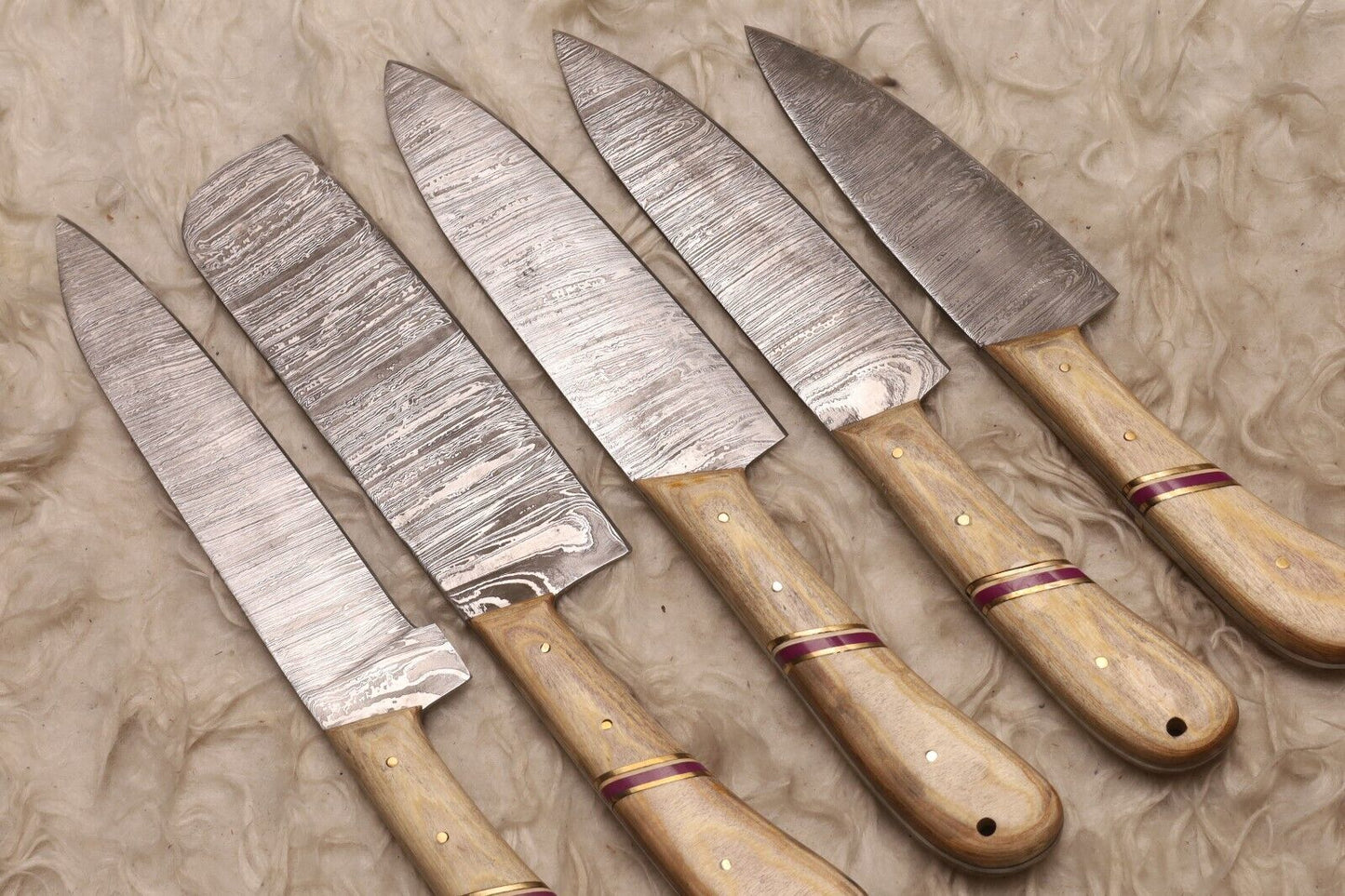 Custom Damascus Steel Chef Knife Set For Professional Kitchens 2