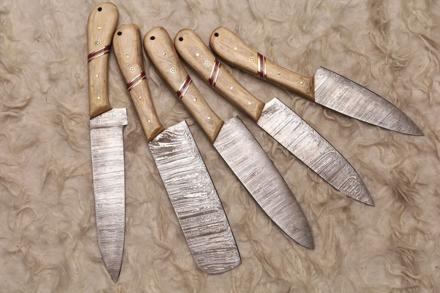 Custom Damascus Steel Chef Knife Set For Professional Kitchens 3
