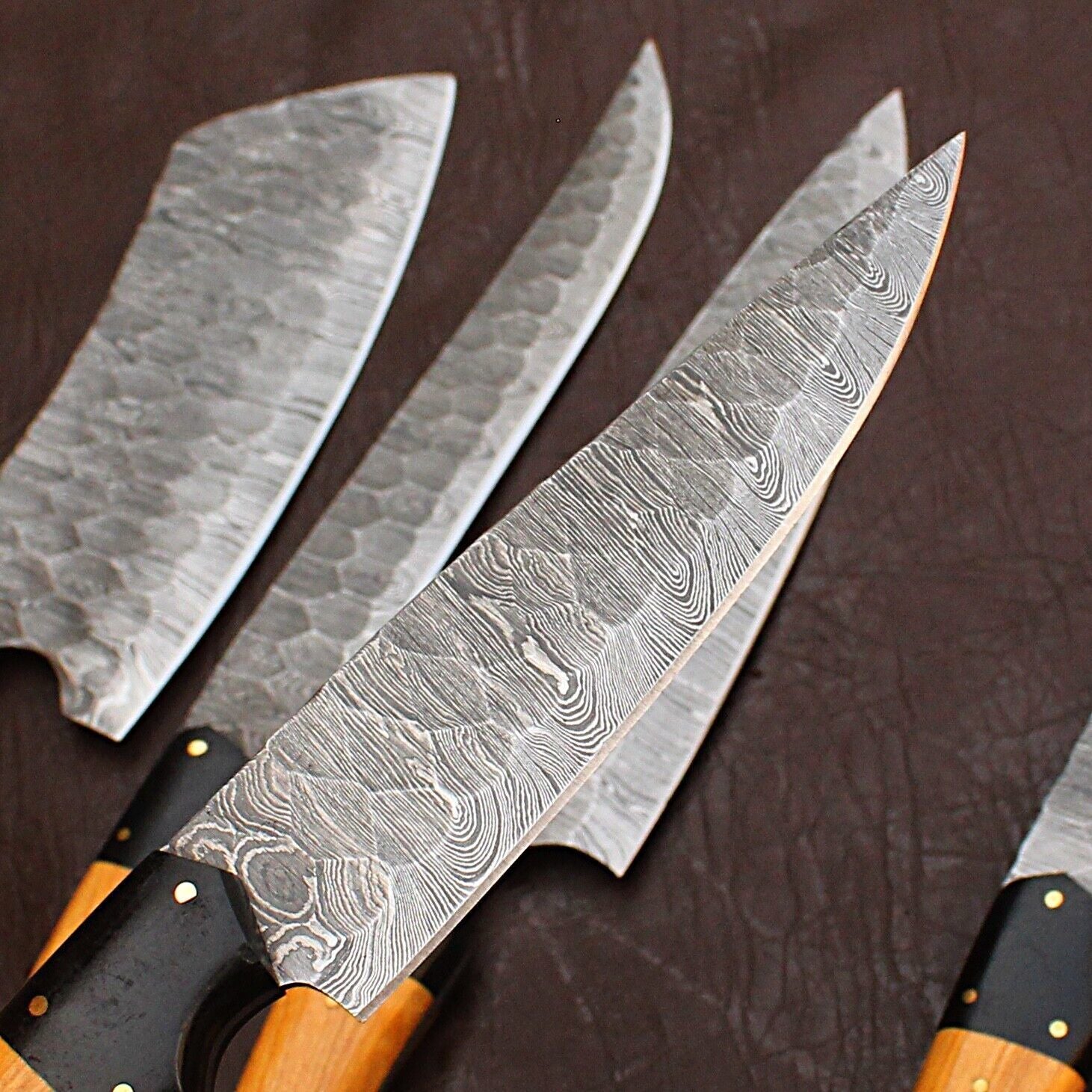 Custom Forged Damascus Knife Set For Cooking Chefs  BBQ 4