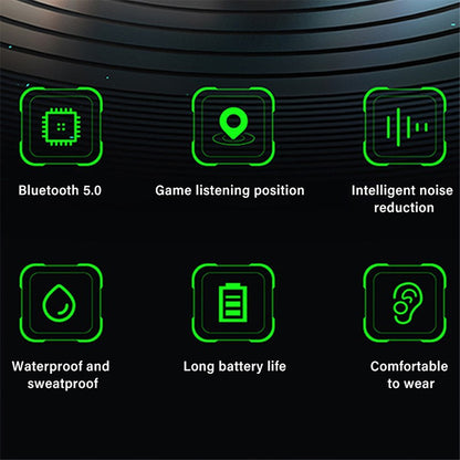 Gaming Wireless Bluetooth Earphones, In-Ear Headphones, Noise-Cancelling Airbuds, iOS and Android Universal