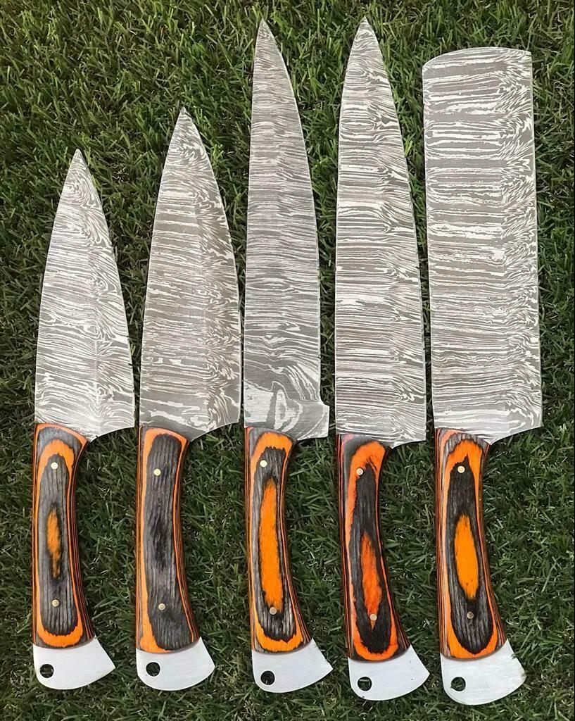 Twist Forged Damascus Steel Knives  5Piece Chef Knife Collection 1