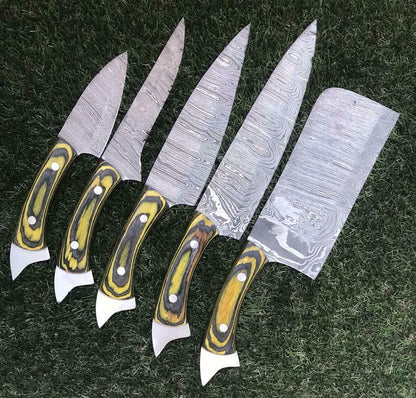 Forged Damascus Chef Knife Collection  9 To 13 Kitchen Set 1