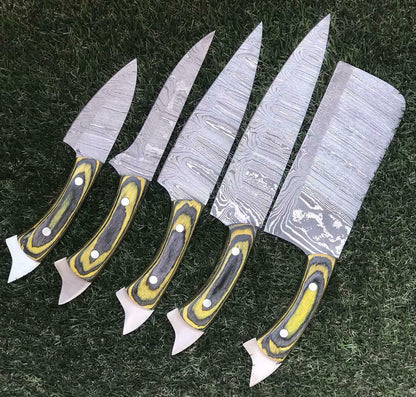 Forged Damascus Chef Knife Collection  9 To 13 Kitchen Set 3