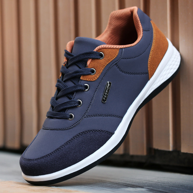 Fashion Men PU Leather Shoes Sneakers Breathable Casual Shoes Trend Male Footwear NonSlip Leisure S 9