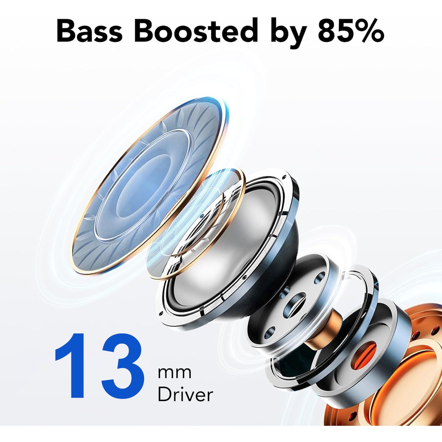 Bluetooth 53 Wireless Earbuds QuadMic Call Noise Reduction ENC 50H Playtime Wireless Earphones Blue 1