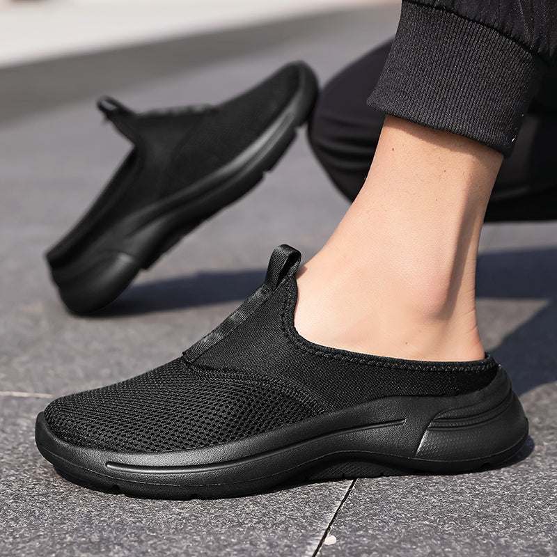 Breathable Men Flat Slip-On Half Slippers Running Shoes, Comfortable Sport Shoes Lightweight Walking Sneakers