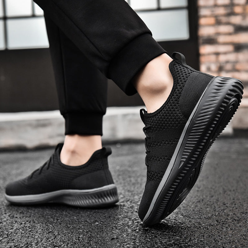 Fashion Men Casual Shoes Breathable Walking Mesh Flat Sneakers for Men Gym Style Black Vulcanized Male Footwear