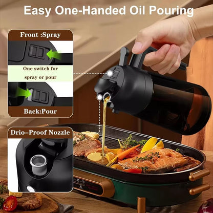 2in1 Glass Oil Dispenser And Sprayer  16oz Leakproof Olive Oil Bottle For Cooking Air Fryer BBQ  Ba 3