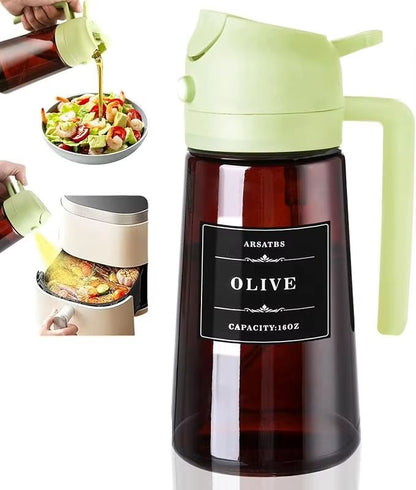 2in1 Glass Oil Dispenser And Sprayer  16oz Leakproof Olive Oil Bottle For Cooking Air Fryer BBQ  Ba 7