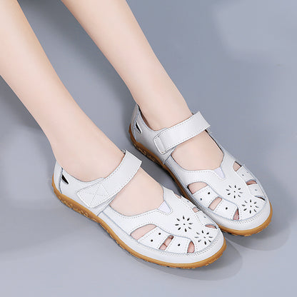 PU Leather Summer Flat Womens Shoes Outdoor Casual Beach Sandals Fashion Slippers Large Size Loafer 1