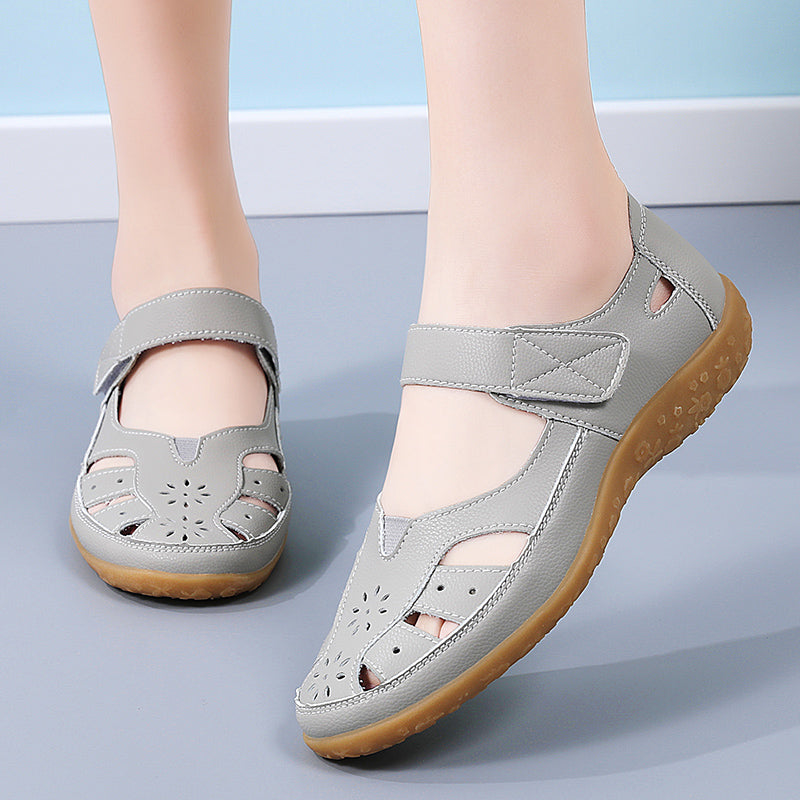 PU Leather Summer Flat Womens Shoes Outdoor Casual Beach Sandals Fashion Slippers Large Size Loafer 10
