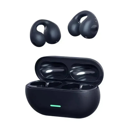T75 Bluetooth 5.3 Wireless Bone Conduction Headphones, Clip Ear Noise Canceling Headset, HD Call Music Sports Gaming Ear