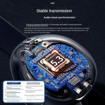 T75 Bluetooth 5.3 Wireless Bone Conduction Headphones, Clip Ear Noise Canceling Headset, HD Call Music Sports Gaming Ear