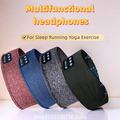 Wireless Music Earphones Eye Mask for Side Sleeper, Thin Soft Elastic Comfortable Headband, Bluetooth Sleeping Headphone