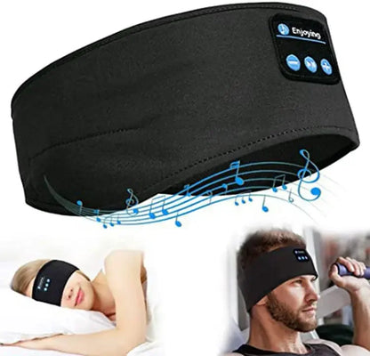 Wireless Music Earphones Eye Mask for Side Sleeper, Thin Soft Elastic Comfortable Headband, Bluetooth Sleeping Headphone
