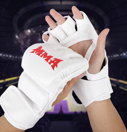 Professional HalfFinger Boxing Training Gloves  Leather Padded Gloves For Sandbag MMA  Sanda Practi 9