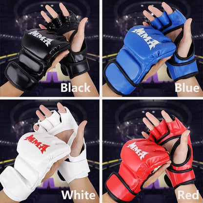 Professional HalfFinger Boxing Training Gloves  Leather Padded Gloves For Sandbag MMA  Sanda Practi 1