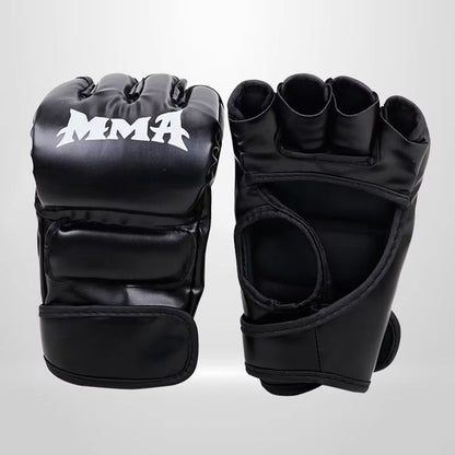 Professional HalfFinger Boxing Training Gloves  Leather Padded Gloves For Sandbag MMA  Sanda Practi 2