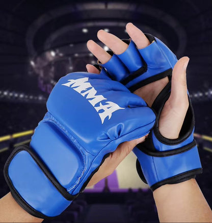 Professional HalfFinger Boxing Training Gloves  Leather Padded Gloves For Sandbag MMA  Sanda Practi 7