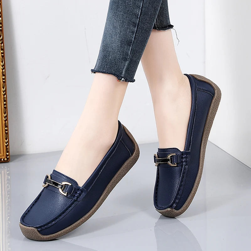 Luxury Designer Women Shoes Leather Loafers Slip On Flat Moccasins  Fashion Sneakers For Women 1