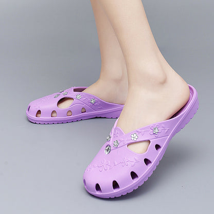 Womens Casual Clogs Breathable Summer Beach Sandals Valentine Slippers Slip On Flip Flops Lightweig 2