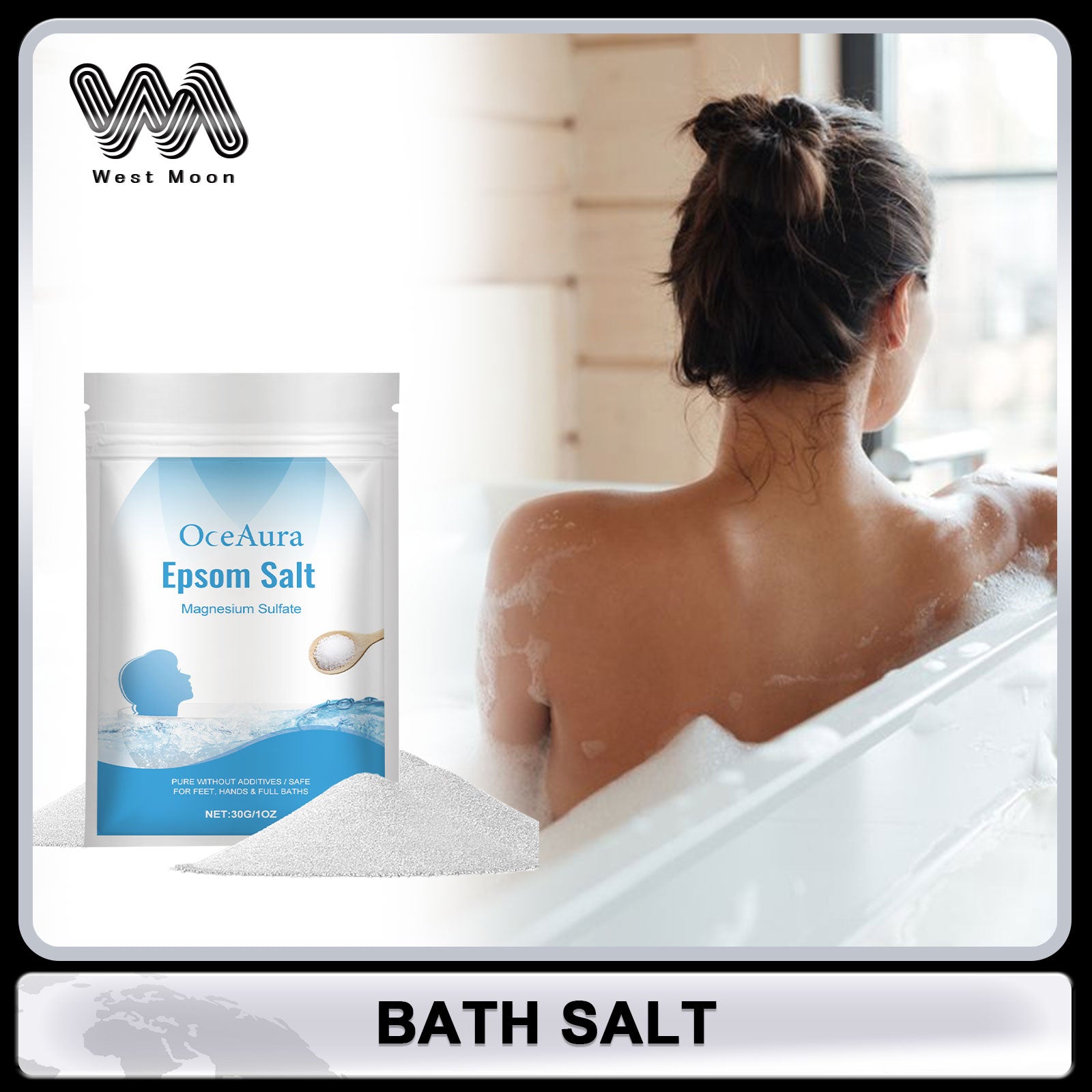 Luxury Bath Salt, Spa Quality Exfoliating Scrub, Dead Skin Removal, Soothing Moisturizing Body Wash, Improve Skin Rough