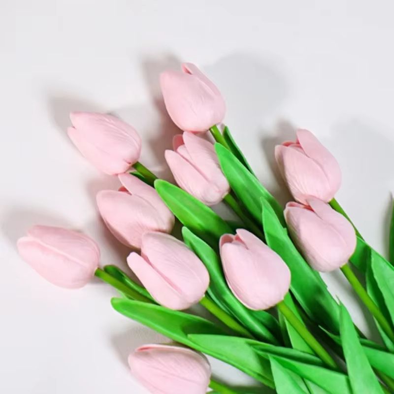 Artificial Tulip Bouquet  Real Touch Fake Flowers For Home Wedding  Party Decorations 135 Pcs 9