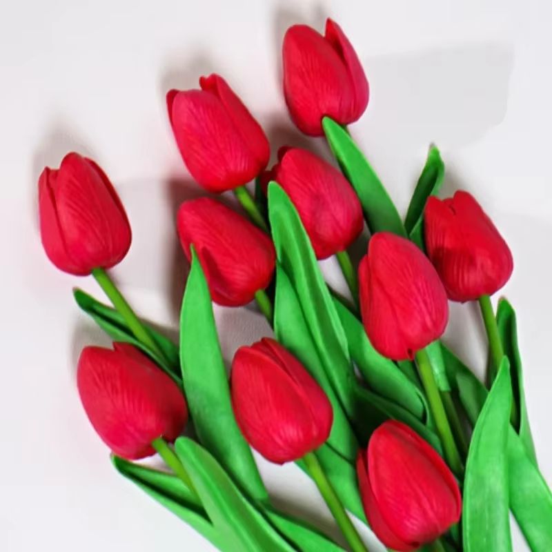 Artificial Tulip Bouquet  Real Touch Fake Flowers For Home Wedding  Party Decorations 135 Pcs 10