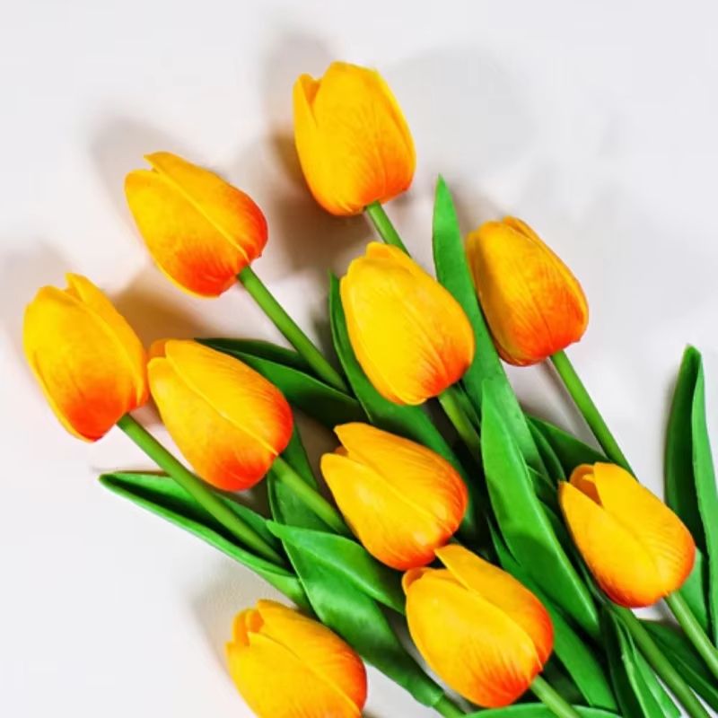 Artificial Tulip Bouquet  Real Touch Fake Flowers For Home Wedding  Party Decorations 135 Pcs 11