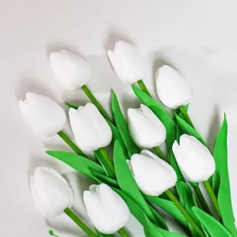 Artificial Tulip Bouquet  Real Touch Fake Flowers For Home Wedding  Party Decorations 135 Pcs 12