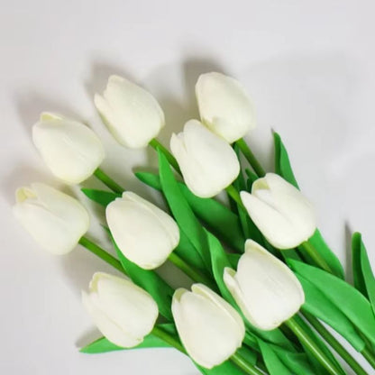 Artificial Tulip Bouquet  Real Touch Fake Flowers For Home Wedding  Party Decorations 135 Pcs 7