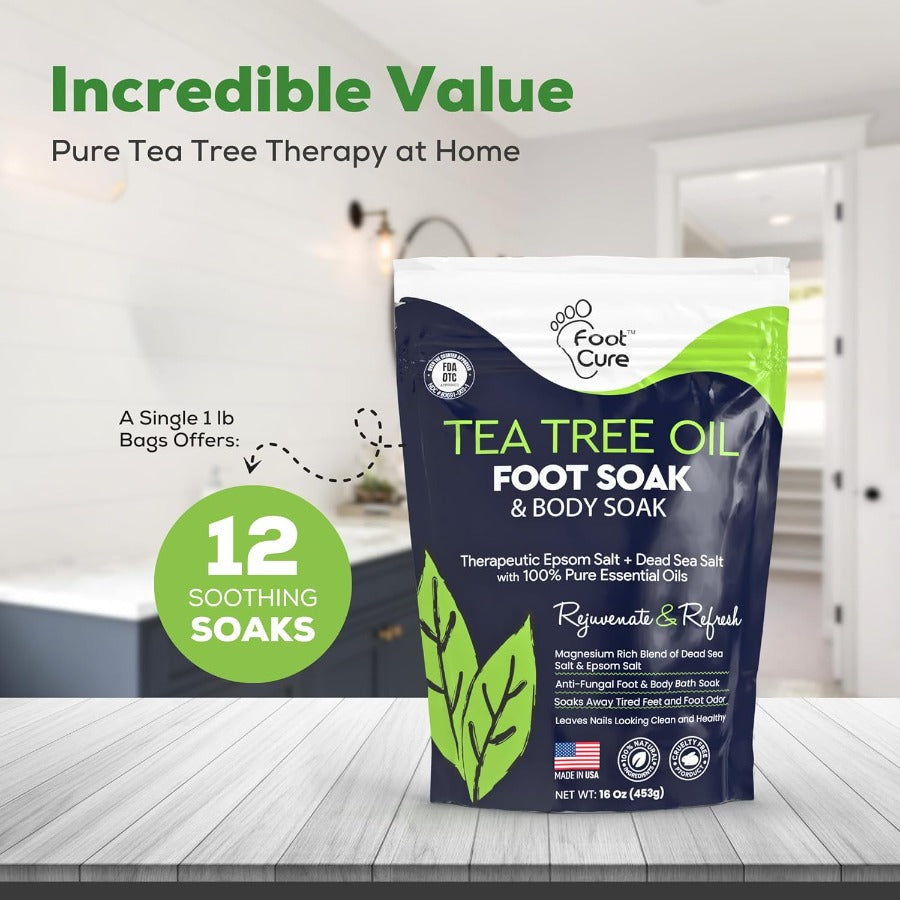 Tea Tree Oil Foot Soak, Soothes Sore Tired Feet, Repairs Toenail, Softens Calluses, Athletes Foot Treatment