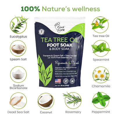 Tea Tree Oil Foot Soak, Soothes Sore Tired Feet, Repairs Toenail, Softens Calluses, Athletes Foot Treatment