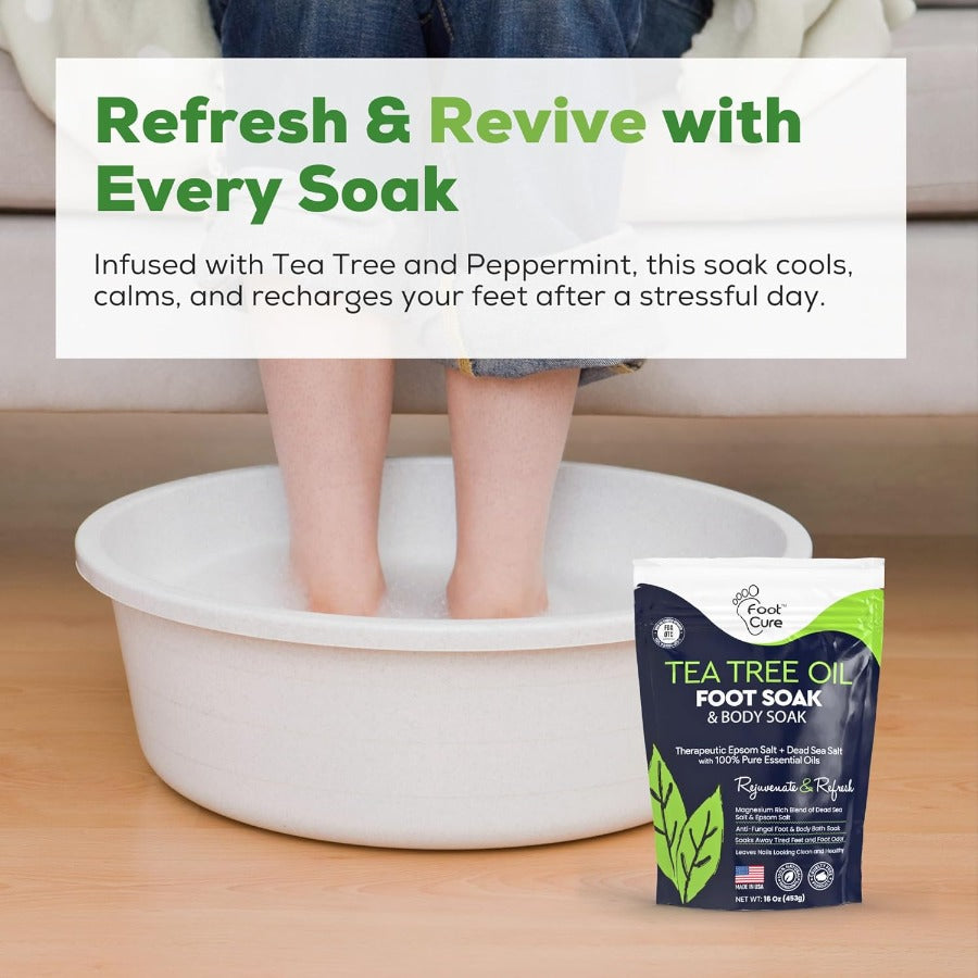 Tea Tree Oil Foot Soak, Soothes Sore Tired Feet, Repairs Toenail, Softens Calluses, Athletes Foot Treatment