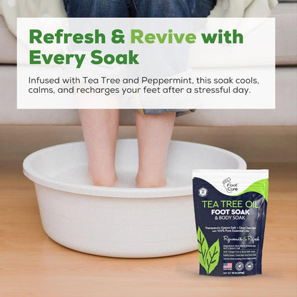 Tea Tree Oil Foot Soak, Soothes Sore Tired Feet, Repairs Toenail, Softens Calluses, Athletes Foot Treatment