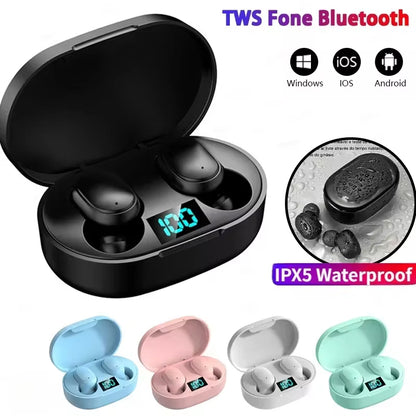 TWS Bluetooth Headset Wireless Earbuds, E6S Wireless Bluetooth Earphones, Noise Cancelling Earphones with Microphone