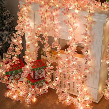 180cm Artificial Sakura Flower Vine – Realistic Cherry Blossom Garland for Wedding, Party, Home & Garden Decoration