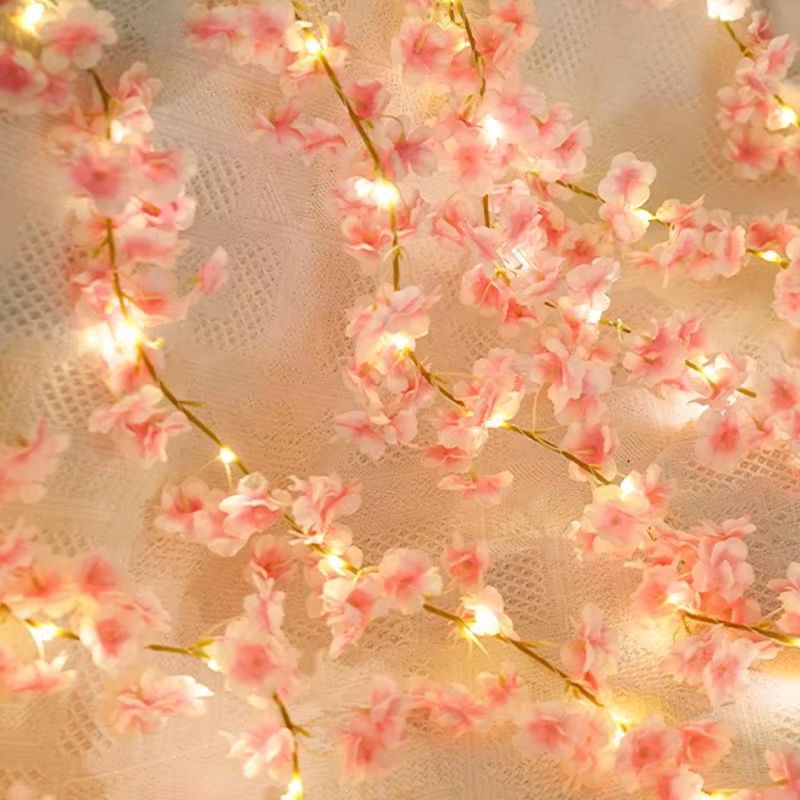 180cm Artificial Sakura Flower Vine  Realistic Cherry Blossom Garland For Wedding Party Home  Garde 5