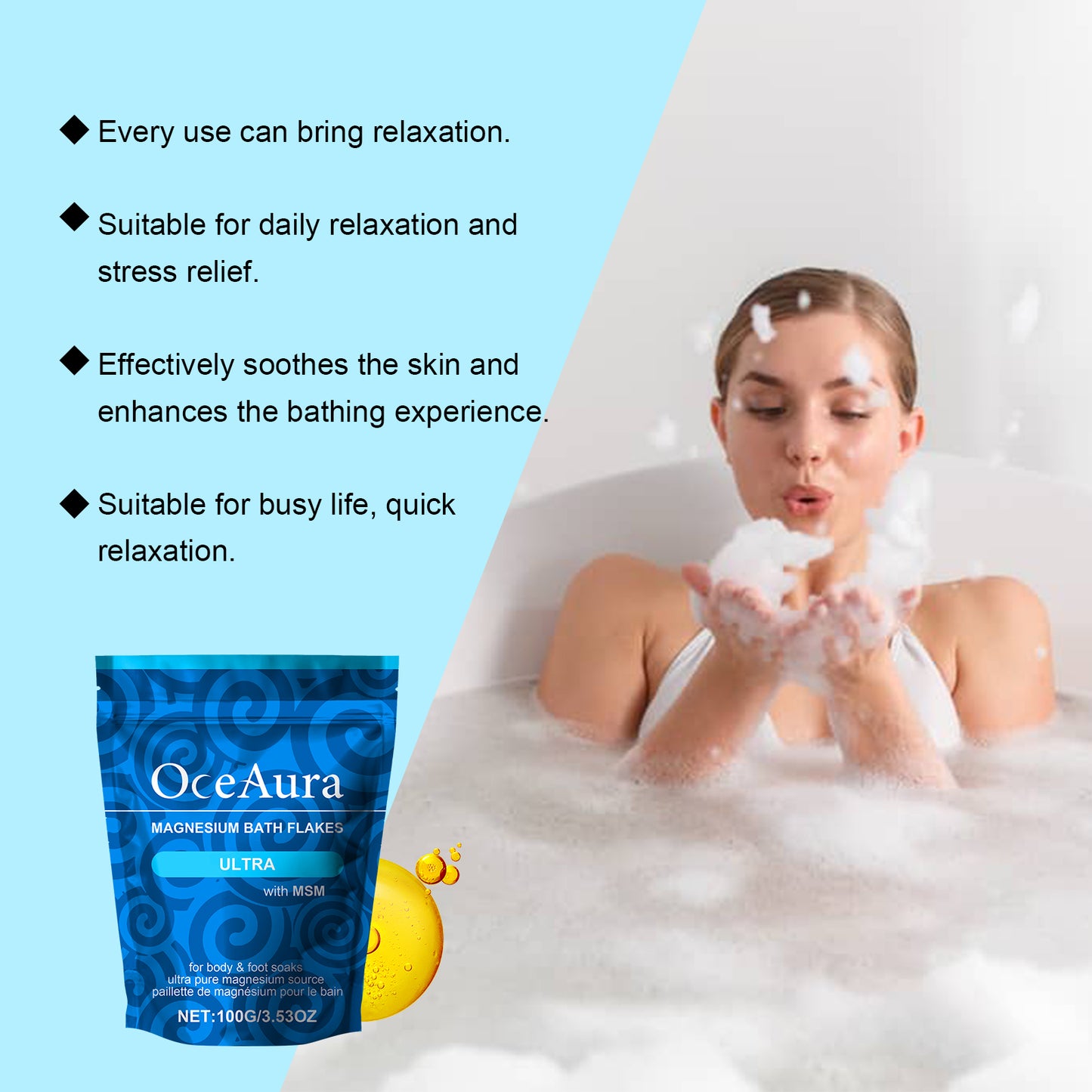 Premium Magnesium Bath Salt Tablets, For Dead Skin Removal, Body Exfoliation, Relieve Fatigue, Luxury Spa And Cleaning