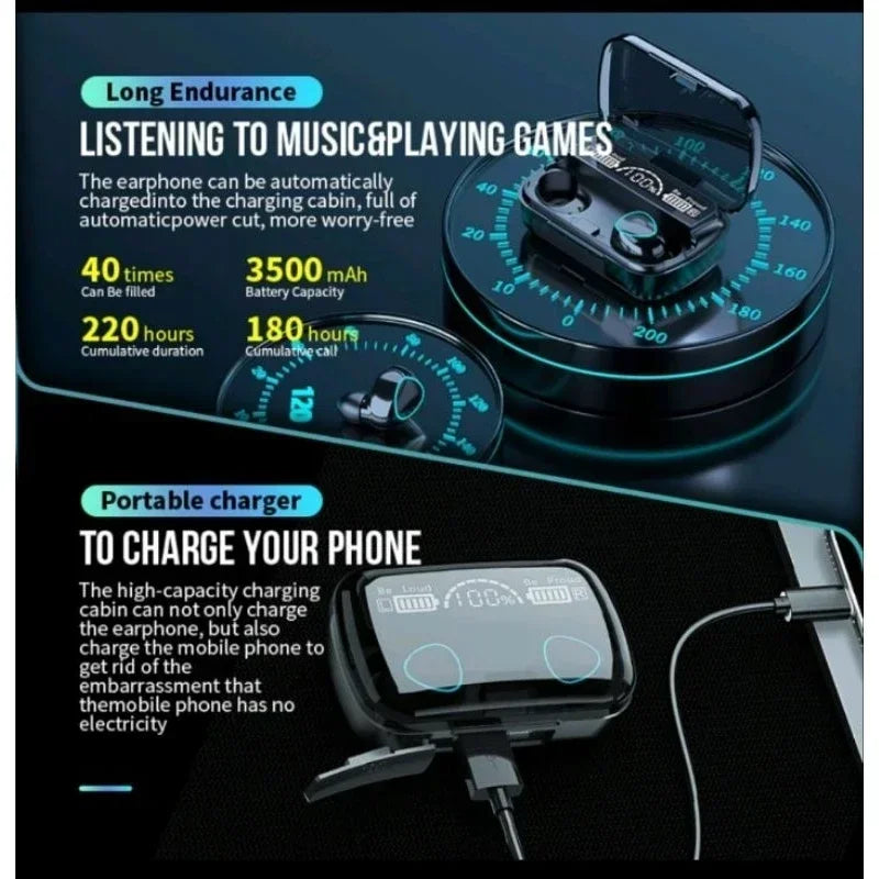 M10 TWS Wireless Earphones Bluetooth Stereo Headsets Charging Box Waterproof Headphones With BuiltI 3