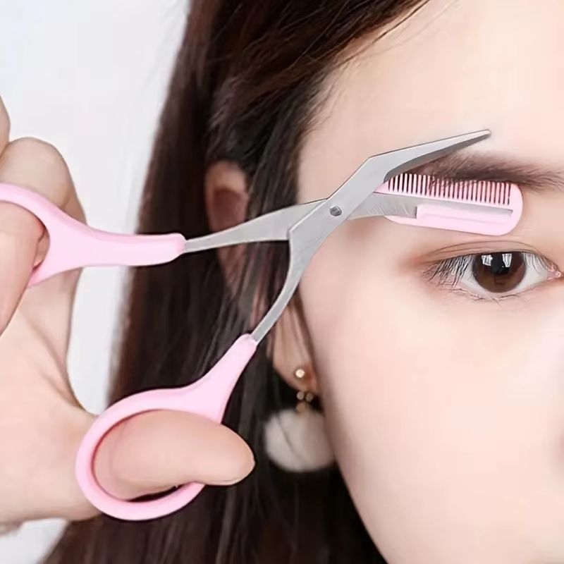 Eyebrow Trimmer Set  Curved Eyebrow Razor  Scissors With Comb For Easy Precise Grooming 2
