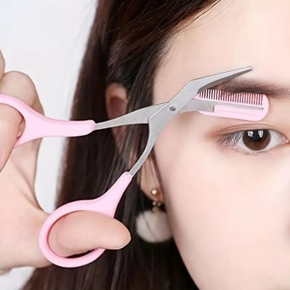 Eyebrow Trimmer Set  Curved Eyebrow Razor  Scissors With Comb For Easy Precise Grooming 2